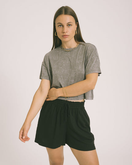 Alena Basic T-Shirt Charcoal Gray - Things I Like Things I Love