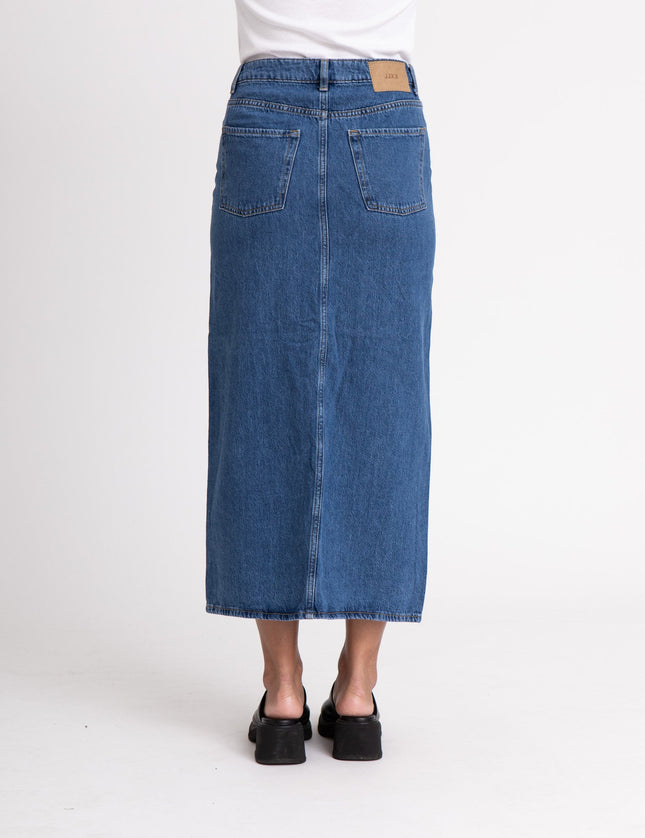 Aura Long Denim Skirt Medium Blue - Things I Like Things I Love