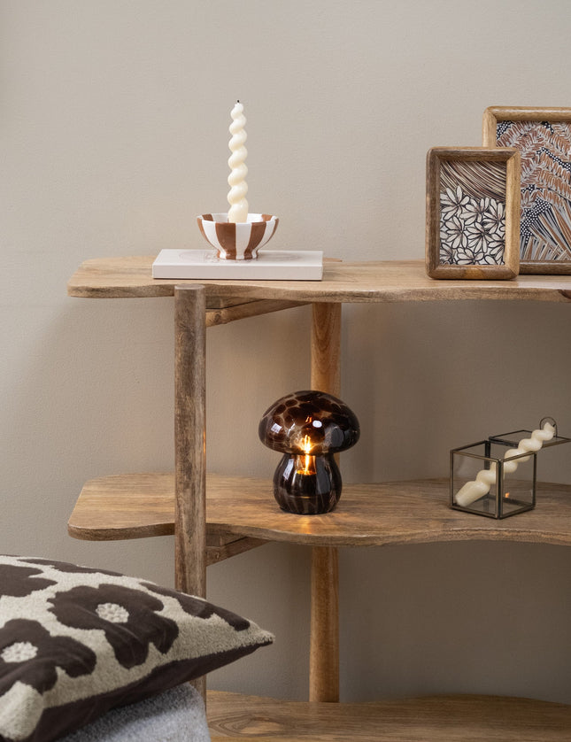 Bloomingville- Candle Holder Eja Stripe Brown - Things I Like Things I Love