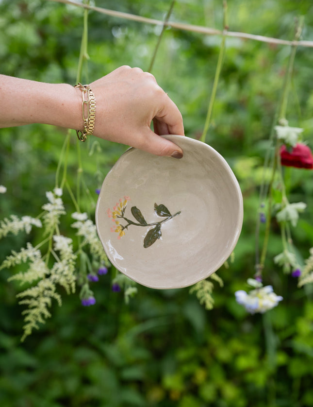 Bowl Flower Pink Stoneware - Things I Like Things I Love