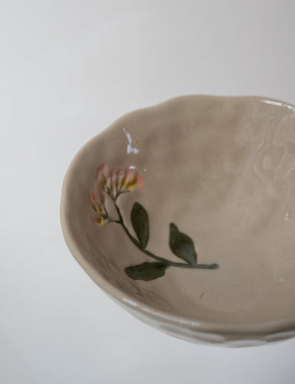 Bowl Flower Pink Stoneware - Things I Like Things I Love