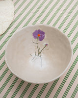Large Bowl Flower Purple Stoneware