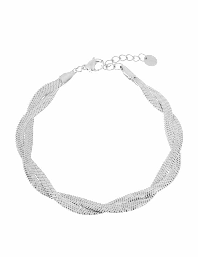 Braided Snake Bracelet Silver - Things I Like Things I Love