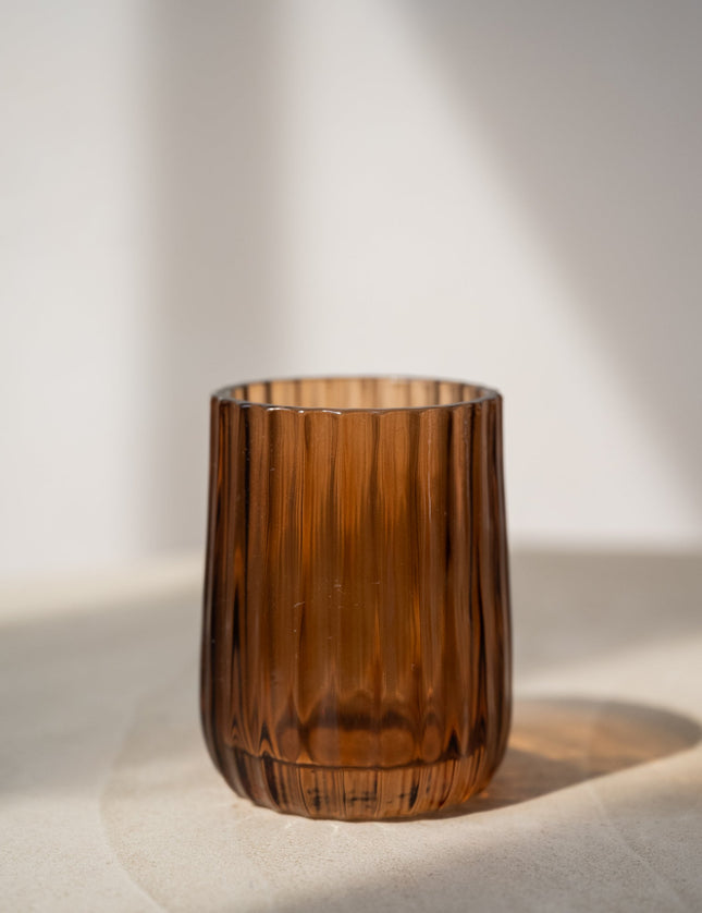 Brown Glass Toothbrush Cup - Things I Like Things I Love