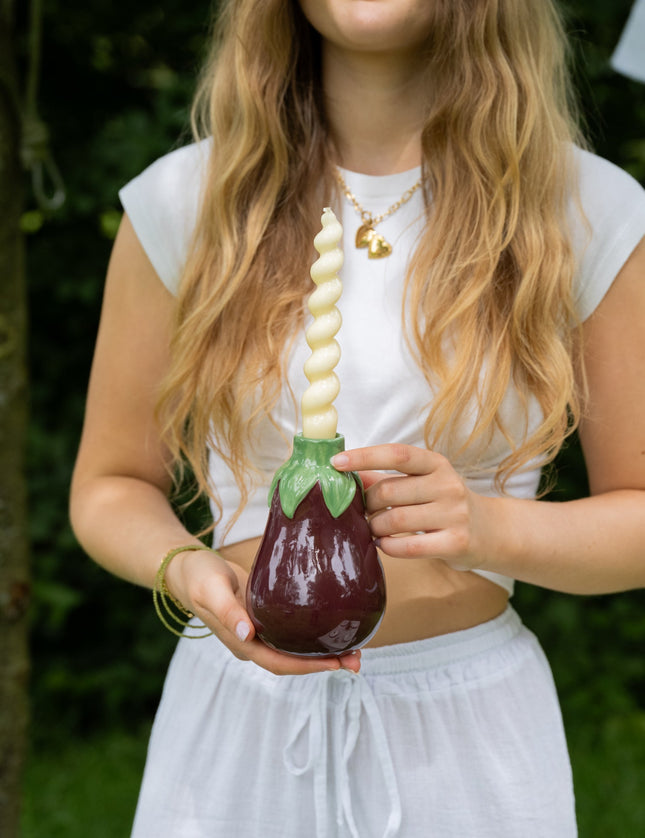 Candle Holder Eggplant - Things I Like Things I Love