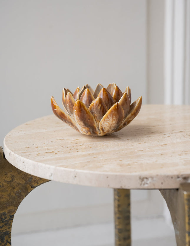 Candle Holder Lotus Taupe - Things I Like Things I Love