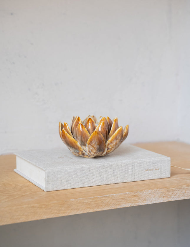 Candle Holder Lotus Taupe - Things I Like Things I Love
