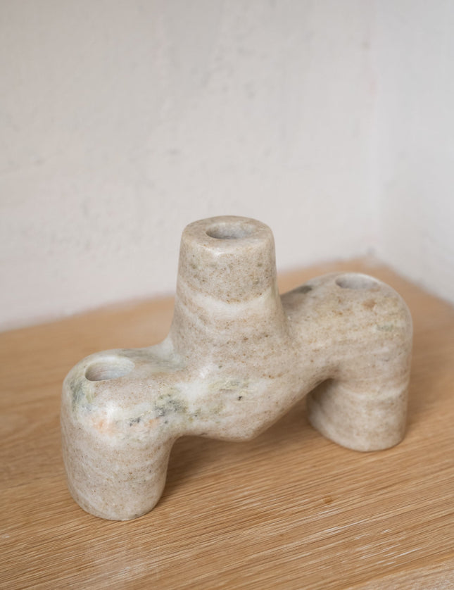 Candle Holder Marble Beige Small - Things I Like Things I Love