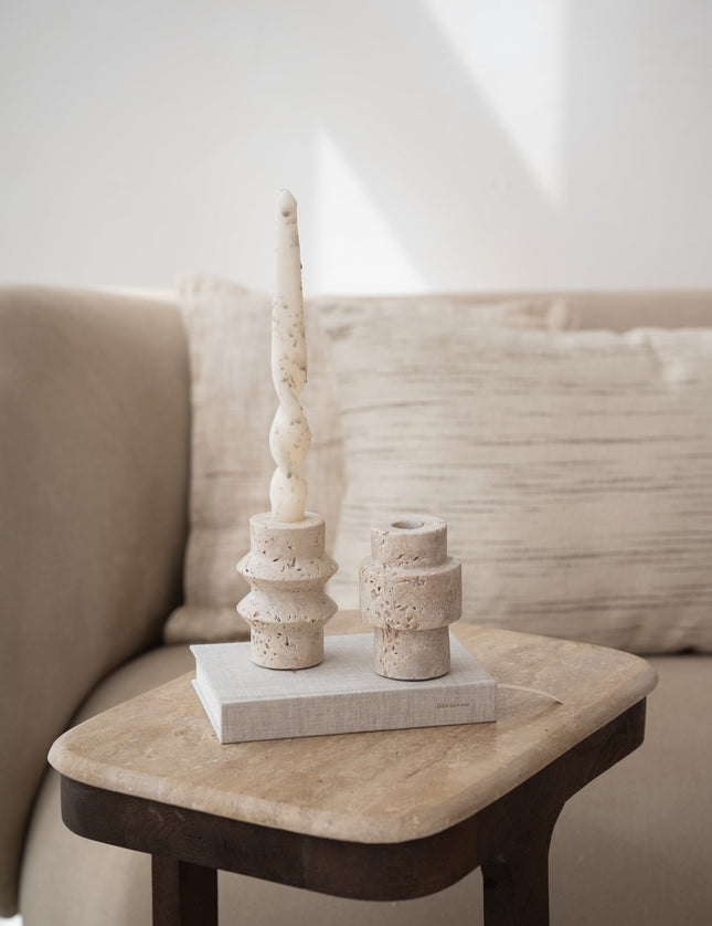 Candle Holder Travertin Naturel - Things I Like Things I Love