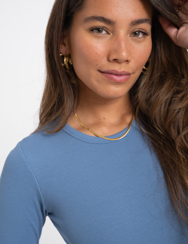 Freya Rib Tee Coronet Blue - Things I Like Things I Love