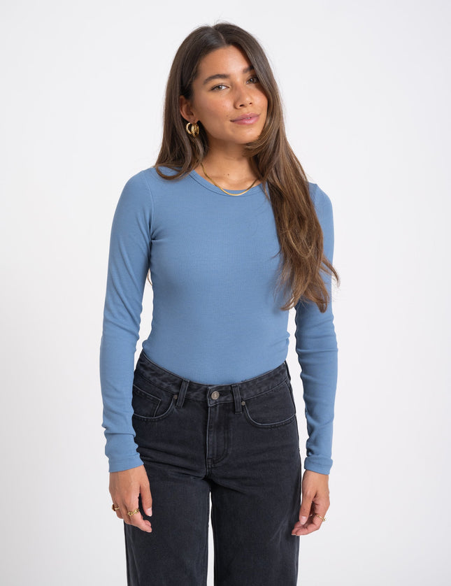 Freya Rib Tee Coronet Blue - Things I Like Things I Love