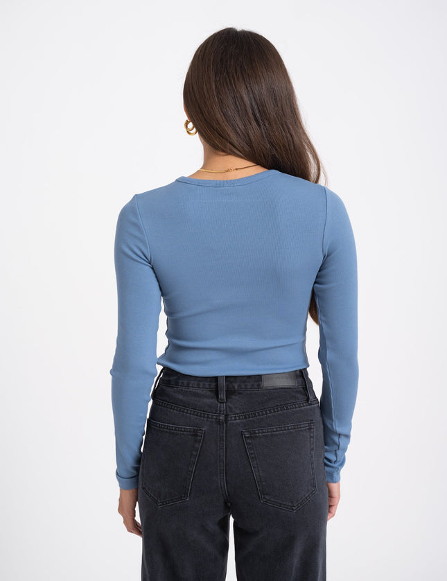 Freya Rib Tee Coronet Blue - Things I Like Things I Love