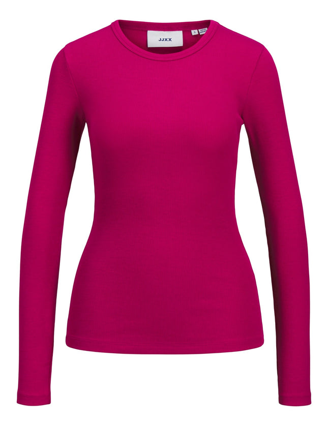 Freya Rib Tee Fuchsia Red - Things I Like Things I Love