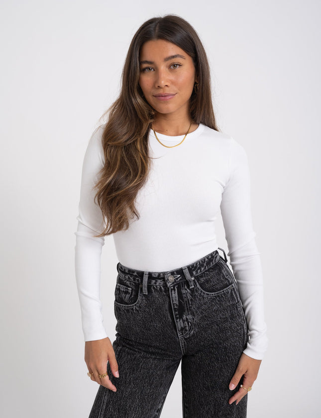 Freya Rib Tee White - Things I Like Things I Love