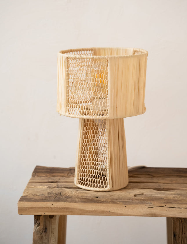 Handmade Table Lamp Raphia Naturel - Things I Like Things I Love