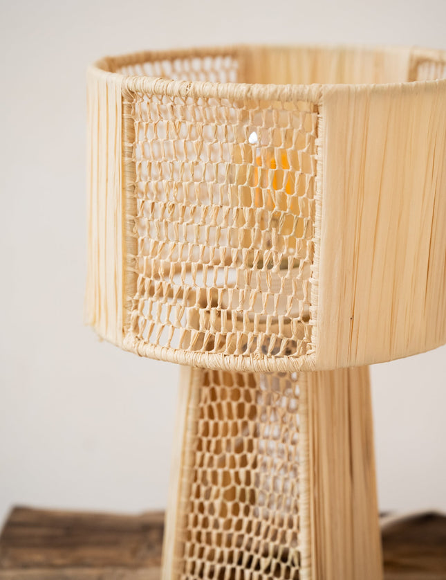 Handmade Table Lamp Raphia Naturel - Things I Like Things I Love