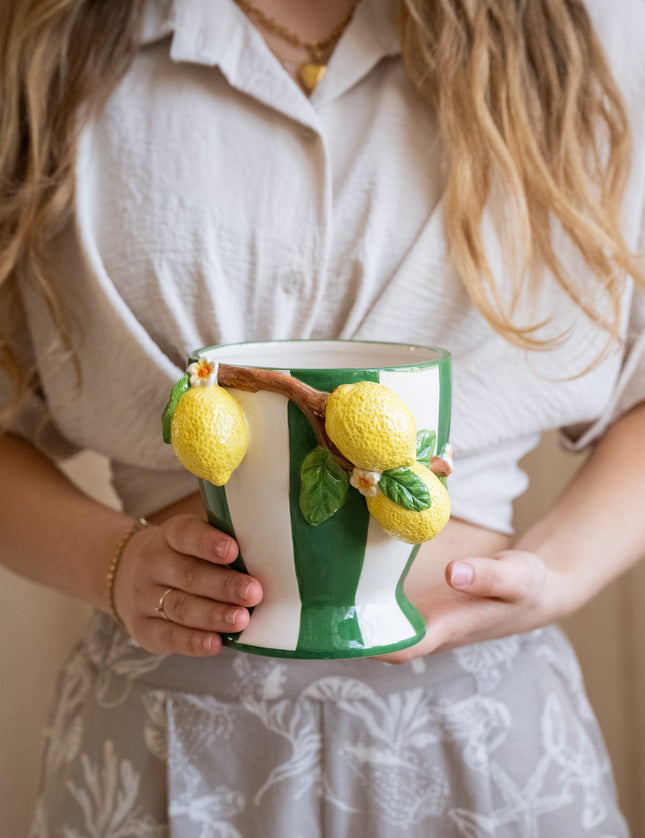 Planter Lemon Dolomite Green - Things I Like Things I Love