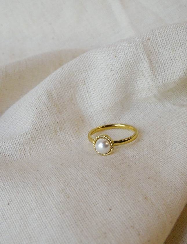 Ring Gold White Pearl Sima - Things I Like Things I Love