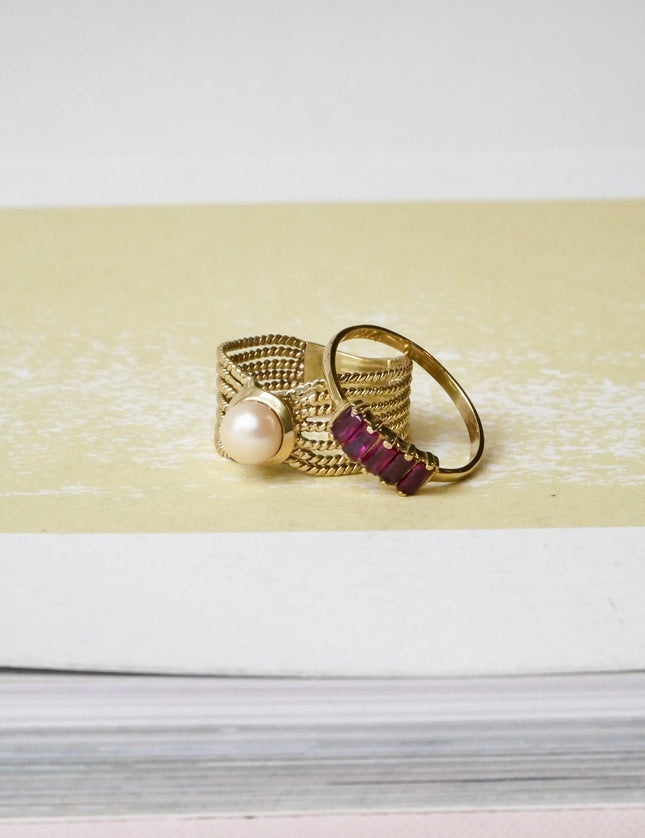 Ring Vintage Pearl Gold - Things I Like Things I Love
