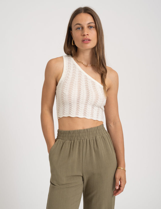 Sadie One Shoulder Top Eggnog - Things I Like Things I Love