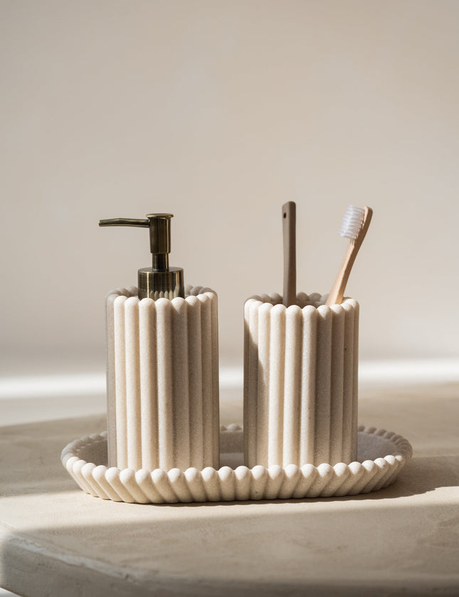 Soap Dispenser Stripes Polyresin - Things I Like Things I Love