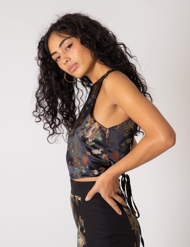 TILTIL Ai-Vi Crop Top Black Print - Things I Like Things I Love