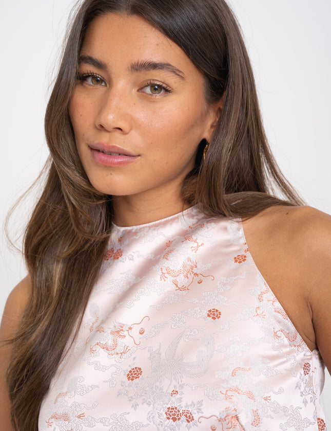 TILTIL Ai - vi Top Light Blush Satin Print - Things I Like Things I Love