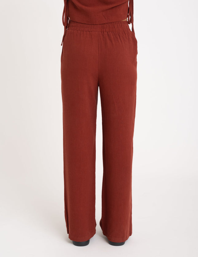 TILTIL Britt Pants Linen Cherry Red - Things I Like Things I Love