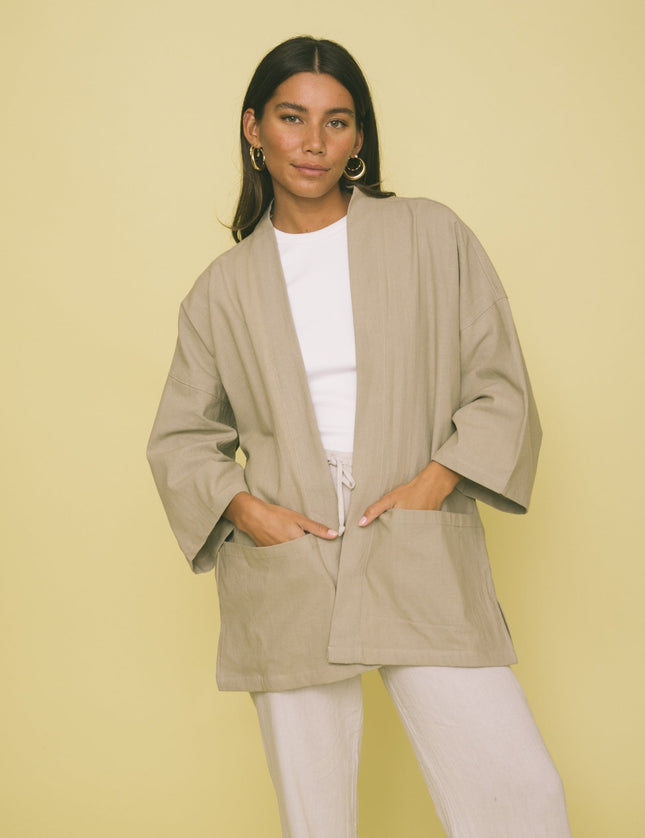 TILTIL Cat Kimono Taupe One Size - Things I Like Things I Love