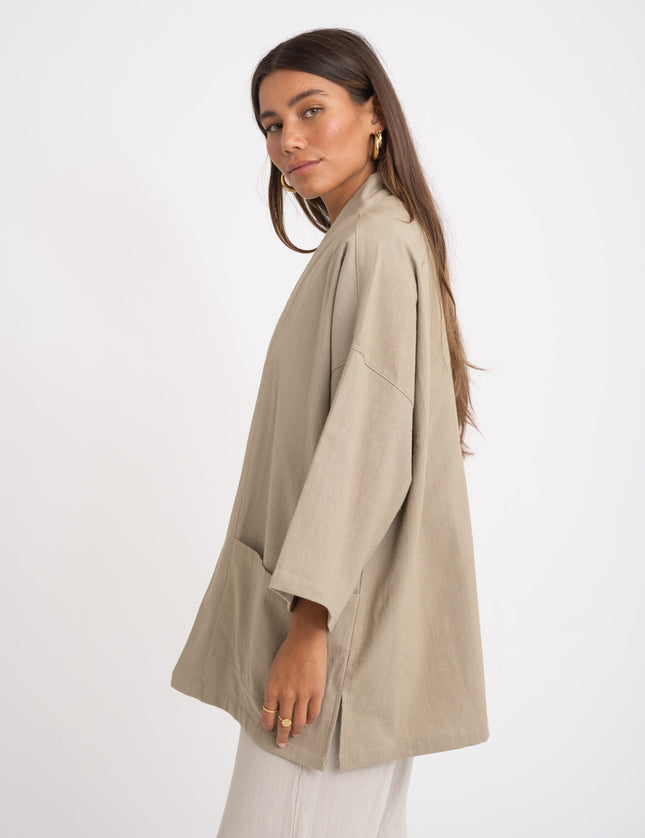 TILTIL Cat Kimono Taupe One Size - Things I Like Things I Love