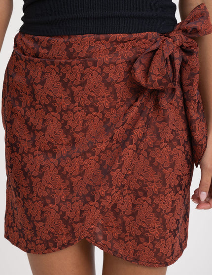 TILTIL Celine Skirt Rust Flower Print - Things I Like Things I Love