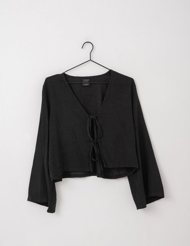 TILTIL Claire Linen Top Black - Things I Like Things I Love