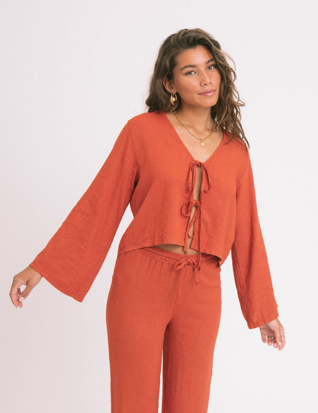 TILTIL Claire Linen Top Rust - Things I Like Things I Love