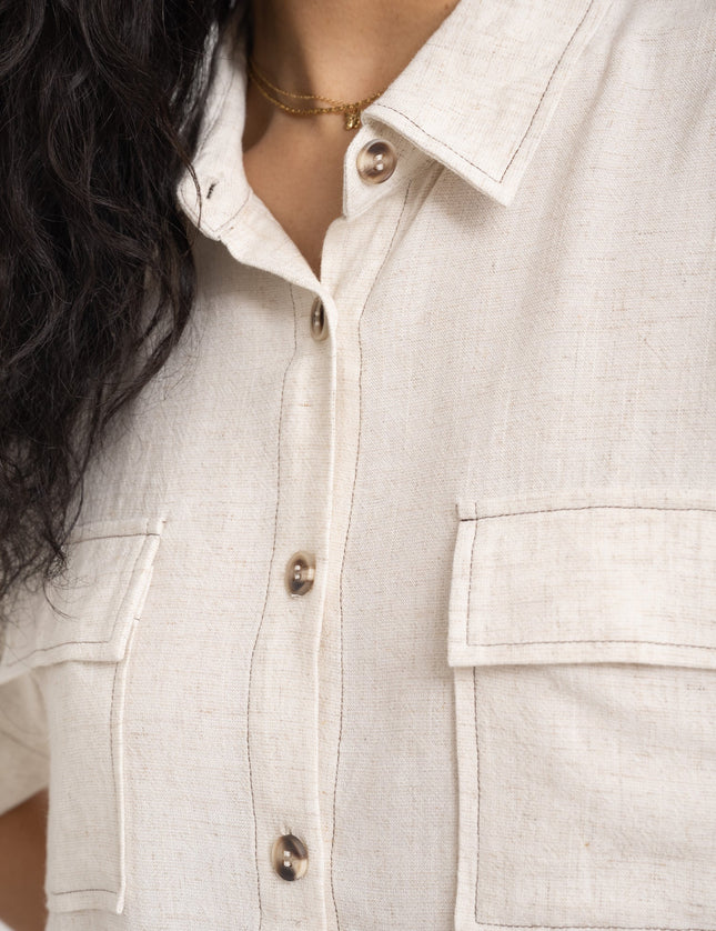 TILTIL Elli Blouse Melange Beige Seam - Things I Like Things I Love