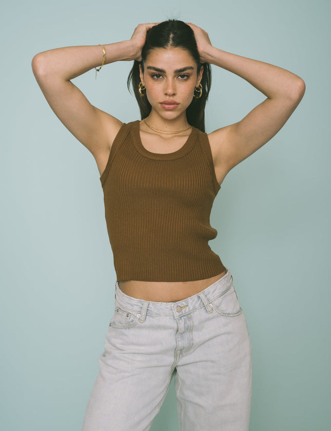 TILTIL Emily Knit Top Brown One Size - Things I Like Things I Love