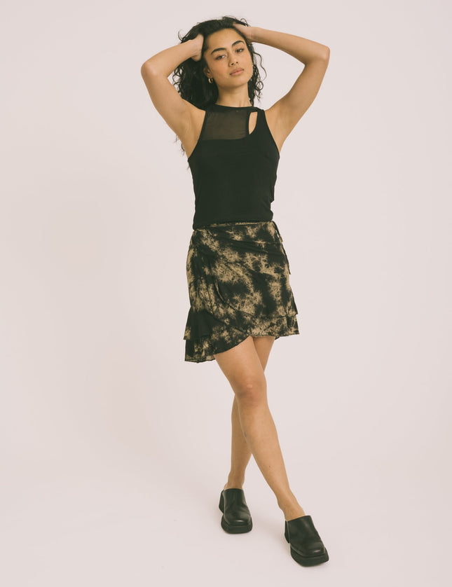 TILTIL Lara Skirt Batik Black Beige Fade - Things I Like Things I Love