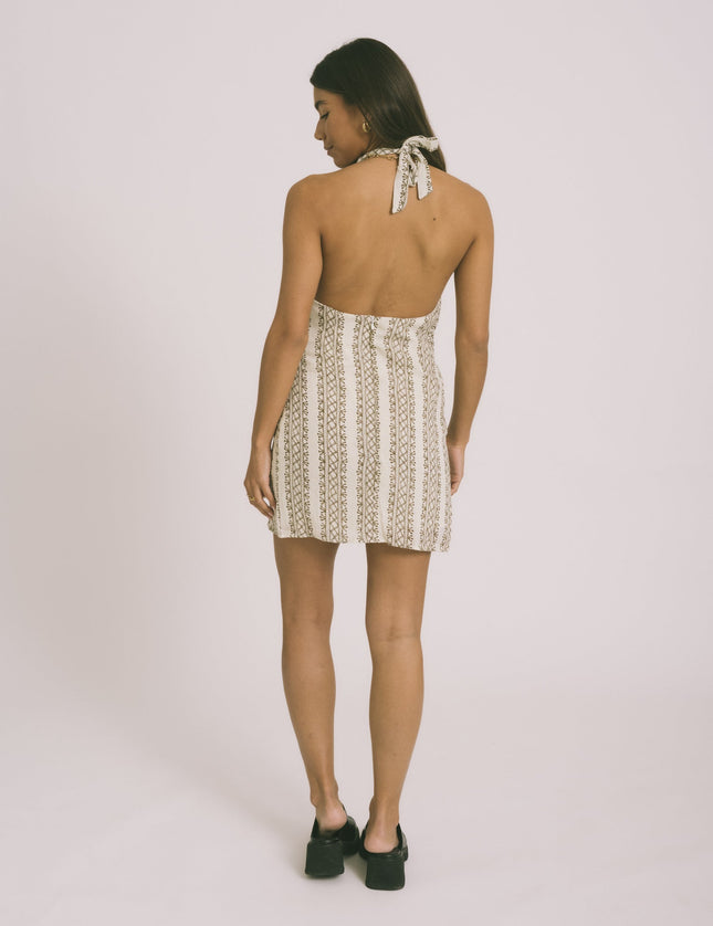 TILTIL Lea Dress Melange Beige Brown Print - Things I Like Things I Love