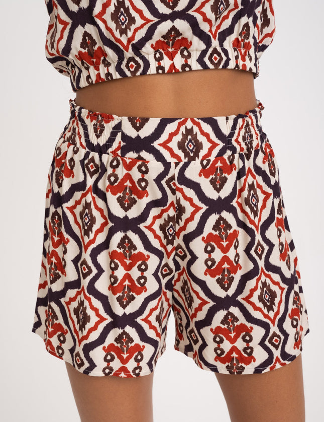 TILTIL Liny Short Aubergine Red White Print - Things I Like Things I Love