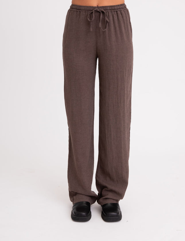 TILTIL Mailey Linen Pants Brown - Things I Like Things I Love