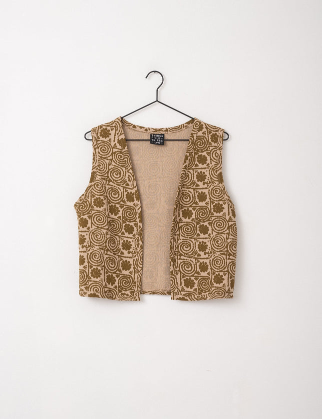 TILTIL Nikkie Gilet Mustard Print - Things I Like Things I Love