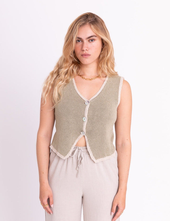 TILTIL Sab Knit Vest Salvia One Size - Things I Like Things I Love