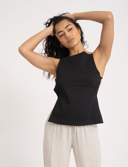 TILTIL Sian Top Open Back Black One Size - Things I Like Things I Love