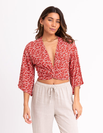TILTIL Sunny Top Red White Flower One Size - Things I Like Things I Love