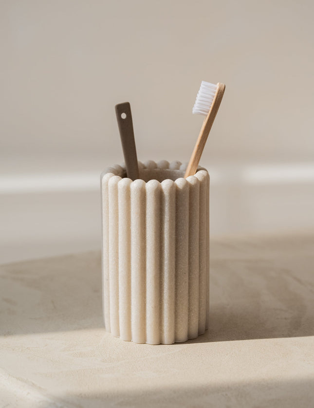 Toothbrush Holder Stripes Polyresin - Things I Like Things I Love