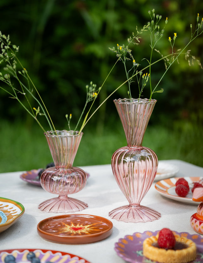 Vase Glass Pink Swirl - Things I Like Things I Love