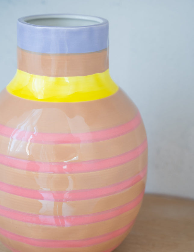 Vase Stripes Pink Bella - Things I Like Things I Love