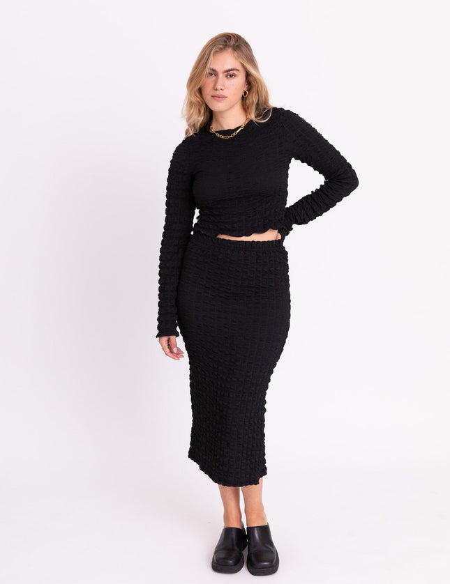 Zahara Midi Skirt Black - Things I Like Things I Love