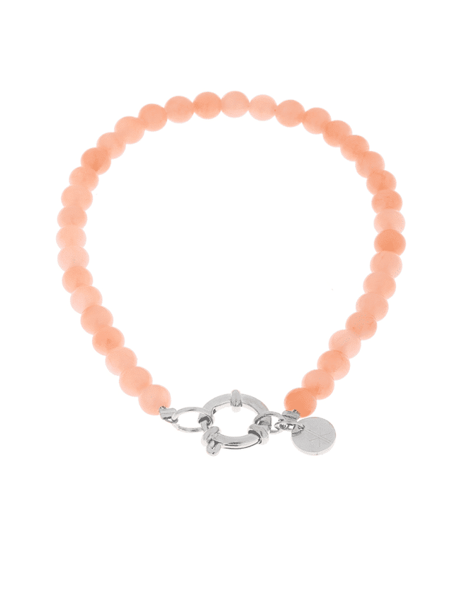 Bracelet Pastel Pink Beads Silver - Things I Like Things I Love