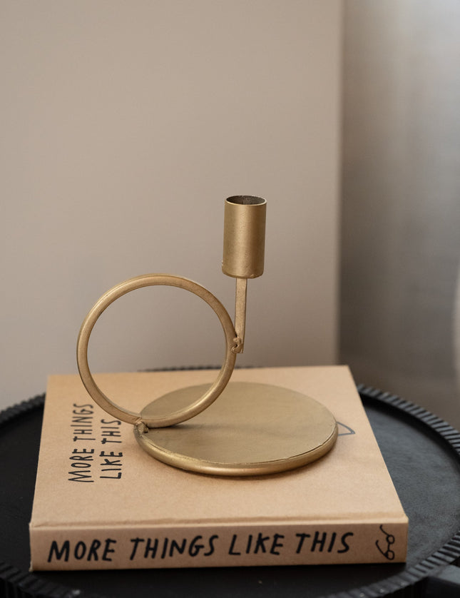 Candle Holder Circle Gold - Things I Like Things I Love