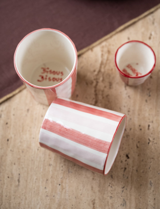 Handmade Hector Large Mug Latte Pink/Red - Things I Like Things I Love